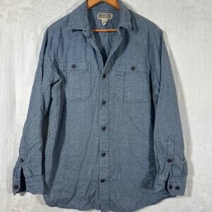 Duluth Button Up Flannel Large Blue Slim Fit Long Sleeve